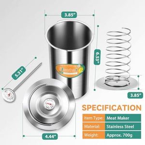 New Meat Boiler Stainless Steel Steamed Meat Barrel Marinated Meat <b>Steamer</b> with Thermometer - Product Image 4