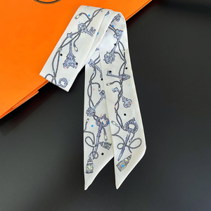 Summer Decoration Will <strong>Silk</strong> Scarf for Women Fashion Horse Print Head Scarf Bag Accessories Ribbon Carriage Printed <strong>Headband</strong> - Product Image 4