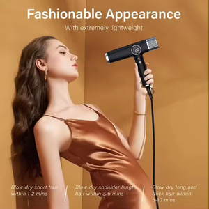 Sèche-cheveux professionnel électrique pour salon, hôtel et usage domestique, moteur DC 1800W, 110 000 tr/min, haute vitesse, ionique, avec fonction air froid et diffuseur d'ions négatifs, en métal - Product Image 5