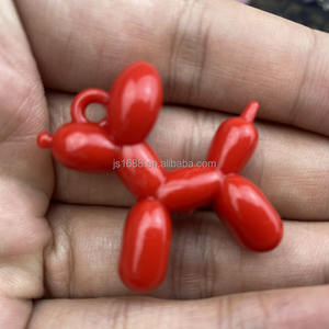 Mignon couleur unie ballon chiens forme pendentif perles acryliques <span class=keywords><strong>pour</strong></span> la fabrication de bijoux téléphone chaîne charme accessoires en gros - Product Image 5