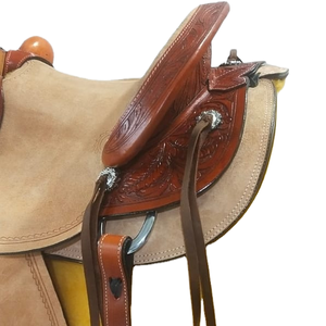 100% véritable Portable en cuir équestre anglais cheval selle équitation saut selle Western cheval Tack selle équitation - Product Image 1