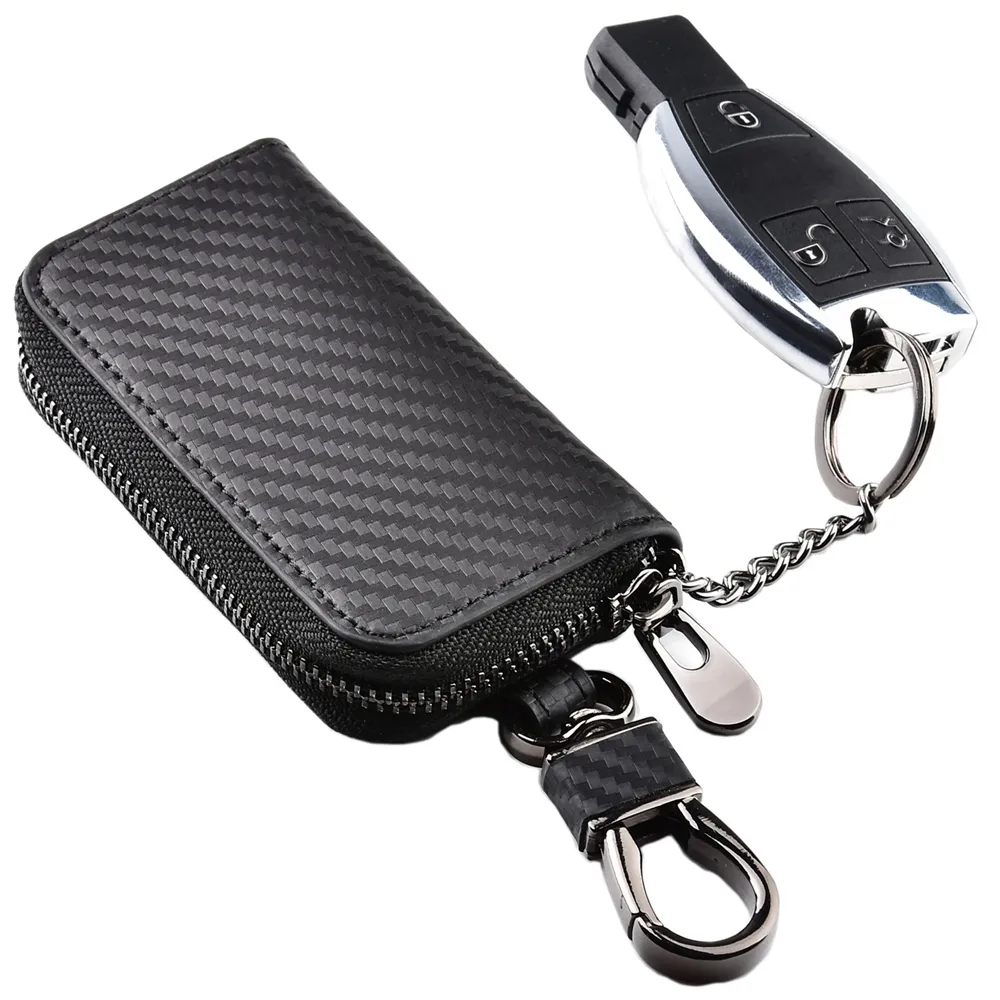 Unisex Mens Womens Premium Leather Car Key Holder Bag Keychain Case Wallet