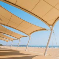 Structure de membrane en tissu PVDF résistante à la traction, imperméable, pour couverture de toit paysager, parasol et auvent pare-soleil