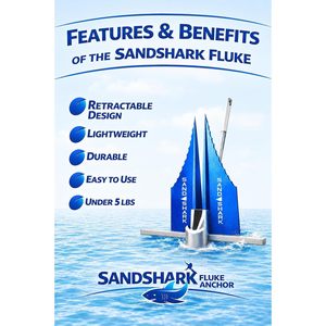 สมอเรือ SandShark 5 ปอนด์ 2 กิโลกรัม แบบ Fluke ดีไซน์แกนยืดหดได้ เหมาะสำหรับเรือขนาด 16-30 ฟุต - Product Image 5