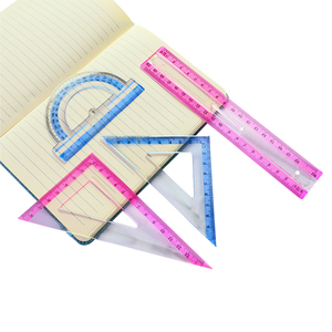 Ensemble de règle en plastique, <span class=keywords><strong>4</strong></span> pièces, 8 pouces, <span class=keywords><strong>pour</strong></span> les mathématiques, appareil de mesure personnalisé - Product Image 2