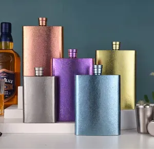 Premium Luxe 8Oz Titanium Aanwezig Whisky Portable Kolven Liquor Heupfles