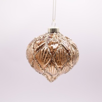 Nouvelles boules de Noël en verre avec motif en relief givré, artisanat floqué, 8 cm, couleur personnalisée pour arbre de Noël artificiel