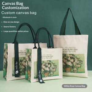 Bolsa de Mano con Diseño de Paisaje Azul Verde 1280s, Bolsa de Compras Impermeable de Lona para Viajes, con Personalización - Product Image 4