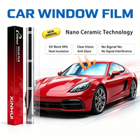 Película de Tinte Antideslumbrante para Parabrisas PET 70% VLT Nitruro de Titanio Cerámico 99% IRR Compatible con Visión Nocturna 2 Mil Resistente a Arañazos