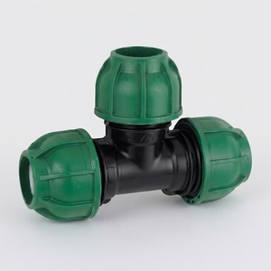 Raccord en T égal en polypropylène vert TERRACORE SAP2001, connecteur à compression, filetage en pouces, basse pression, surface lisse - Product Image 1