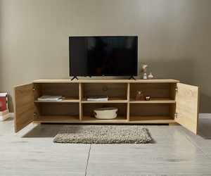 Moderne MDF houten wandmeubelopbergruimte voor de woonkamer, converteerbare houten kasten en <span class=keywords><strong>tv</strong></span>-tafelstandaards, design voor thuismeubilair - Product Image 2