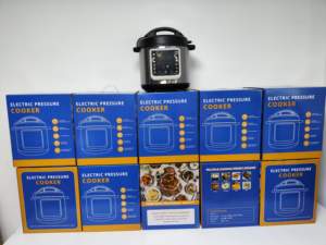 Cuisinière à pression électrique pour riz, <span class=keywords><strong>4</strong></span> ou 6 personnes, revêtement antiadhésif, cuve intérieure en aluminium, cuillère gratuite, recettes personnalisées, 5, 6, 8, 10, 12 <span class=keywords><strong>L</strong></span> - Product Image 3