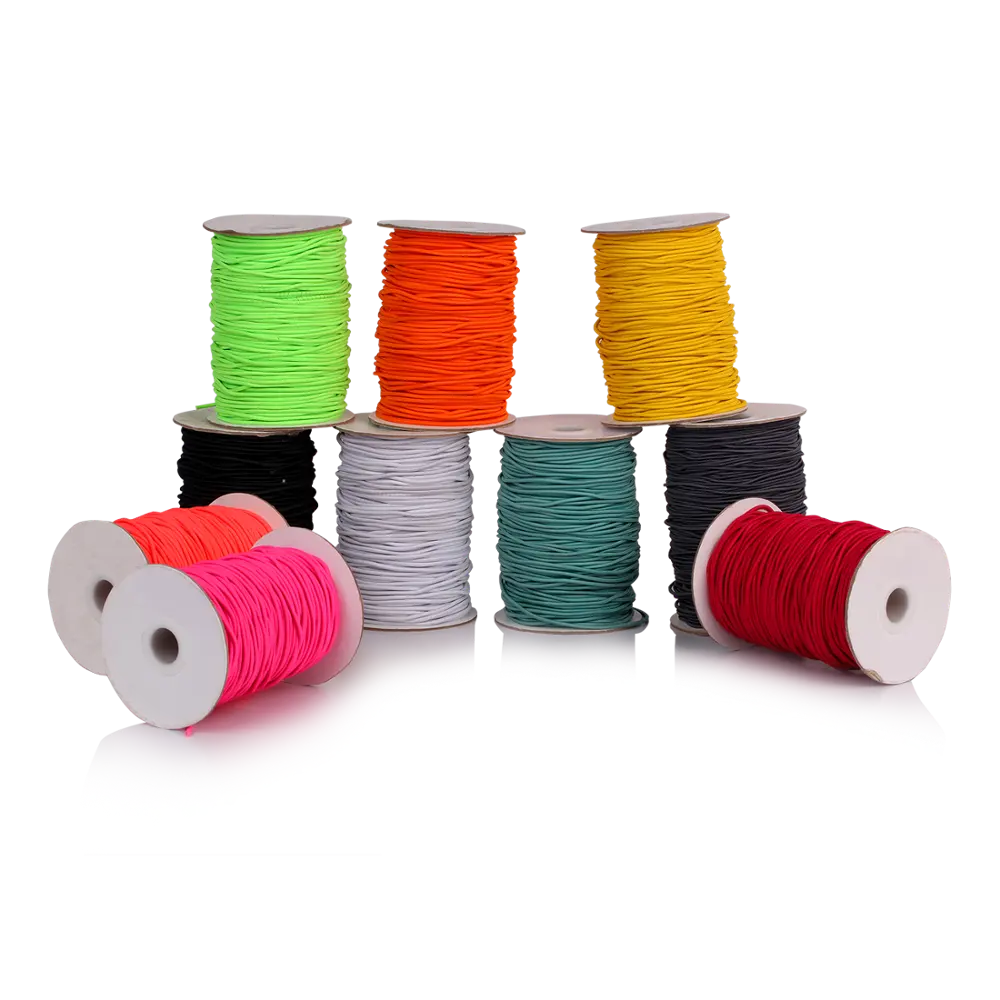 Cordón elástico de goma trenzado de nailon personalizable ancho de color al por mayor respetuoso con el medio ambiente cuerda elástica tejida para embalaje