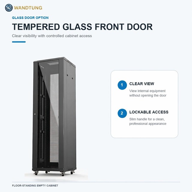 High Quality Data Center Server Rack 42U, 800x1000mm, 150kg Adjustable Shelf & 180° Front Door for Enterprise Servers