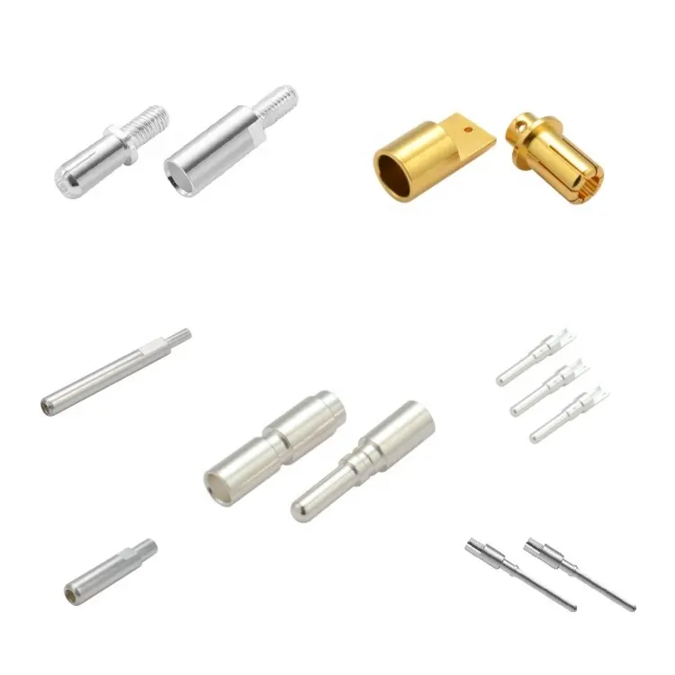 Custom Charging Pin EV Plug Silver Plated Slotted Terminals Electrical Connectors Pins For Electric Car