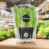 Sacs à laitue trapézoïdaux imprimés sur mesure, sacs d'emballage transparents pour produits frais et légumes avec impression en héliogravure
