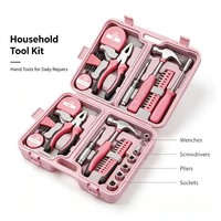 Juego de Herramientas Multifuncional para el Hogar de 24 Piezas, Herramientas Eléctricas de Acero al Carbono de Alta Calidad, Llave Inglesa Ajustable de 6 Pulgadas, Cuchillo Multiusos