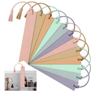 High Quality Students Portable Gift Bookmarks PU Leather Decorative Tassel Book Reading Labels