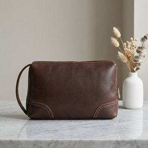 Full Grain <b>Leather</b> Travel Pouch Vintage Zipper Clutch <b>Bag</b> Portable Organizer Case for Men <b>Small</b> <b>Bag</b> for women Cosmetic <b>Bag</b> - Product Image 5