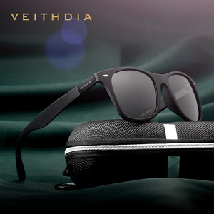 Veithdia Sunglasses <b>Black</b> <b>Frame</b> Green Lens UV400 Polarized Unisex Outdoor Use - Product Image 2