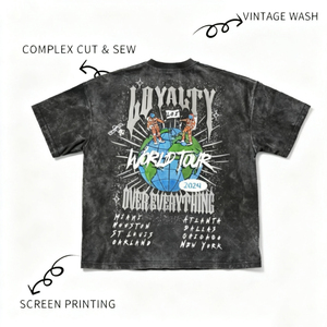 Biểu Tượng Tùy Chỉnh Cổ Điển Axit Rửa T-Shirt-Nặng 100% Cotton Quá Khổ Trống Tee Cho Nam Giới | Dtg/Dtf In Ấn Đã Sẵn Sàng - Product Image 2