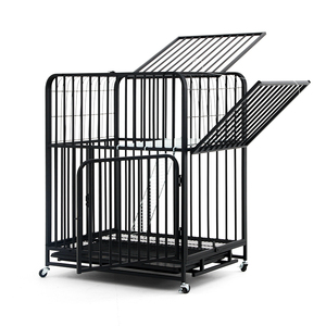 Cage à chien en métal avec plateau et couvercle amovibles et 4 roues pour intérieur et extérieur - Product Image 3