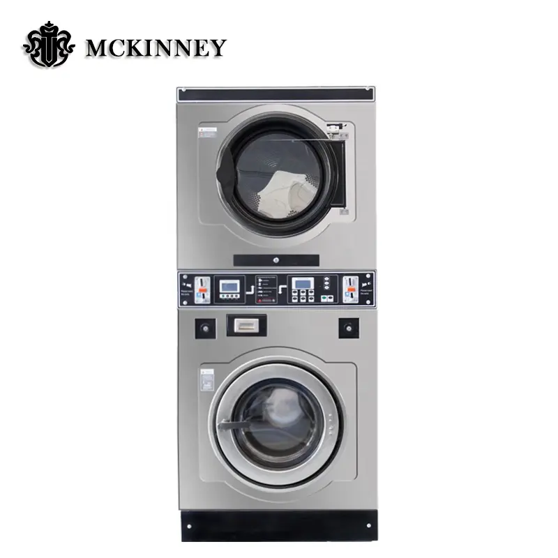 Xiaomi mcney — Machines à laver, linge à pièces de monnaie, avec un sèche-linge empilé