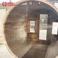 2-6 orang Cedar merah Kamar barel luar ruangan kayu Solid ditembakan kering uap kering rumah Sauna untuk penggunaan keluarga di vila