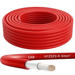 Câble solaire photovoltaïque Hotion 2,5 mm 4 mm 6 mm 10 mm, isolé XLPO, gaine PVC, cuivre étamé, basse tension DC 600V/1000V, -70~90°C, rouleau de 100 m - Product Image 1