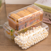 Boîte d'emballage rectangulaire de qualité alimentaire, haute transparence, en plastique rigide, grande boîte pour viande séchée, boîte cadeau vide JNH-007