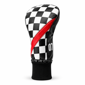 Housse de tête de club de <span class=keywords><strong>golf</strong></span> en cuir PU de qualité supérieure, faite à la main, imperméable, pour bois de fairway et hybrides, vente en gros, OEM, personnalisable, portable - Product Image 1