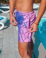 Shorts de plage à changement de température pour hommes, à effet décoloration, short de sport aquatique, culotte de planche de Surf à changement de couleur, maillot de bain