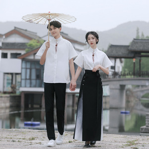 Conjuntos de verano para parejas estilo Hanfu chino, conjuntos para fotos de graduación, actuaciones en escenario, SMLXL2XL3XL4XL - Product Image 1