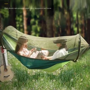 Grand hamac de camping avec <span class=keywords><strong>moustiquaire</strong></span> hamacs suspendus légers lit hamac à balançoire avec sangles d'arbre - Product Image 3
