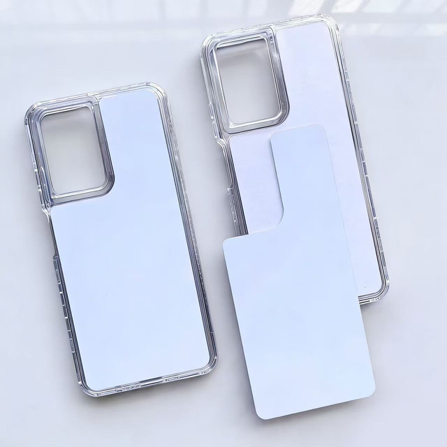 Transparent Armor TPU PC 3 in 1 2D Sublimation Blanks Phone Cases Blank Aluminum Sheet Cover for ZTE V41 Smart