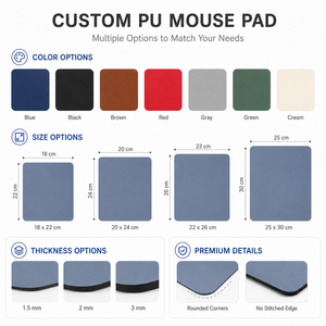 Luxury <b>Desk</b> Mat PU Leather Mouse <b>Pad</b> Custom Logo Executive Office Decor Waterproof Easy Clean Modern Minimalist Bulk Gift - Product Image 3