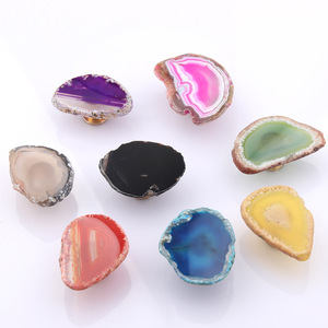 Natural Healing <strong>Crystal</strong> Agate Drawer Handle Colorful Agate Slab <strong>Knob</strong> Drawer Handle for Wedding Decoration - Product Image 1