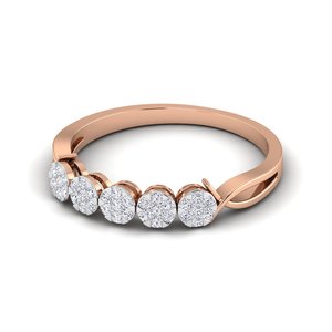 Anillos de Diamantes Cultivados en Laboratorio con Corte Vintage para Mujer, Oro Blanco con Engaste de Canal, Baño de Rodio, Forma de Flor, Anillo de Boda, Certificado IGI - Product Image 4