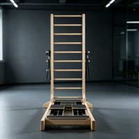 Reformer Pilates en bois d'érable à double direction, lit d'entraînement multifonctionnel pour le renforcement du tronc, pour studio, salle de sport, rééducation et fitness