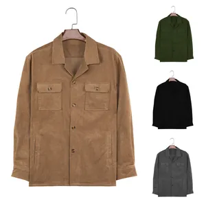 Wholesale Custom Long Sleeve Men Clothing Camping Collar Multi-pocket Men's Corduroy Shirt Jacket