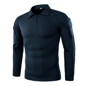Camisas Utilitarias para Hombre, Manga Larga con Cierre de 1/<span class=keywords><strong>4</strong></span>, con Bolsillos, Ropa Casual de Trabajo - Product Image 2