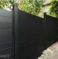 Panneaux de clôture en aluminium noir, élégants, horizontaux, pour l'extérieur, avec des motifs de treillis et de portails