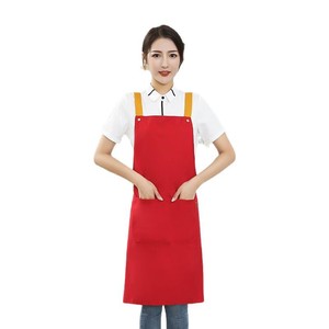 Delantal de lona de poliéster y algodón con tirantes en H, talla única, con tirantes ajustables para cafeterías, restaurantes y bares - Product Image 2