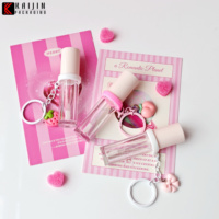 Tubes de brillant à lèvres vides rose 6 ml pour marque privée, flacons d'huile à lèvres vides, tubes de gloss à lèvres, tubes de baume à lèvres avec anneau en silicone et pendentif