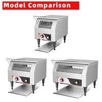 Grille-pain électrique commercial à bande transporteuse 220V, robuste, pour restaurants, boulangeries, hôtels, sandwichs, 1300W, 150 pièces/heure, commande par bouton
