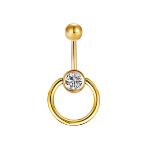 Ombligo de acero inoxidable, anillo para el ombligo, Piercing para el ombligo esclavo para niños, pendiente colgante con circón, joyería para Piercing corporal - Product Image 5