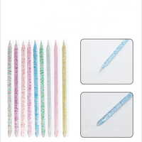 100 pièces/sac réutilisable Double tête cuticule bâton poussoir Nail Art pointillant cristal stylo Premium qualité cristal outil pour Nail Art