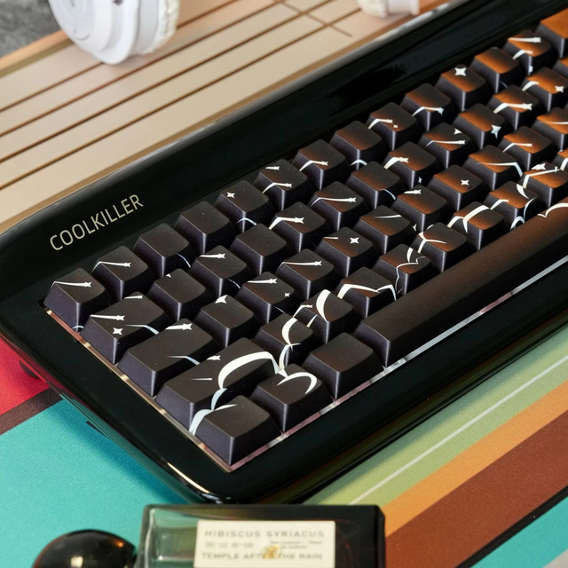 Meteor Theme Side Light Transmission Keycaps Cherry Profile PBT Dye Sub 137 Keys for Mx Switch 61/64/104/108 Mechanical Keyboard