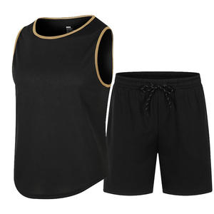 Ensemble de vêtements de <span class=keywords><strong>basket</strong></span>-ball d'été de taille XL pour hommes gilet de couleur unie et pantalon de sport respirant pour la course et le fitness - Product Image 1