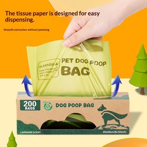 Sacs à déjections canines biodégradables écologiques parfumés à la lavande, style boîte à mouchoirs portable, extra épais, anti-fuite, recharge <span class=keywords><strong>en</strong></span> vrac - Product Image 3